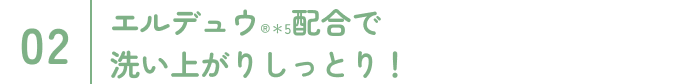 エルデュウ®＊5配合で洗い上がりしっとり！