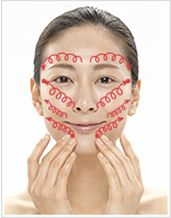 顔全体をほぐす