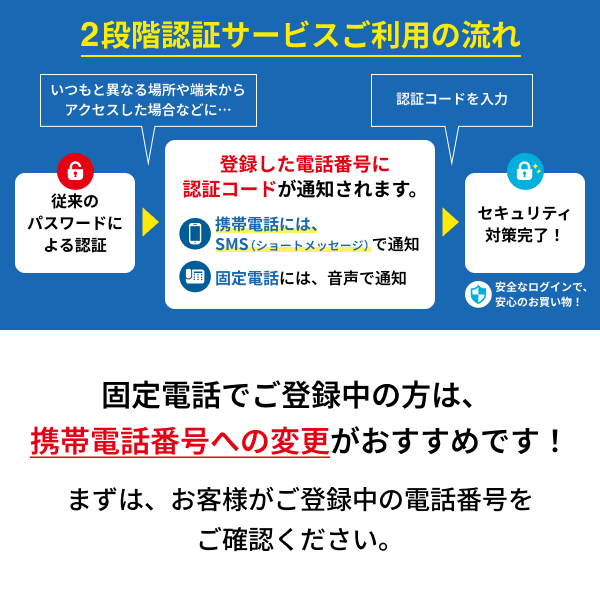 2段階認証サービスご利用の流れ