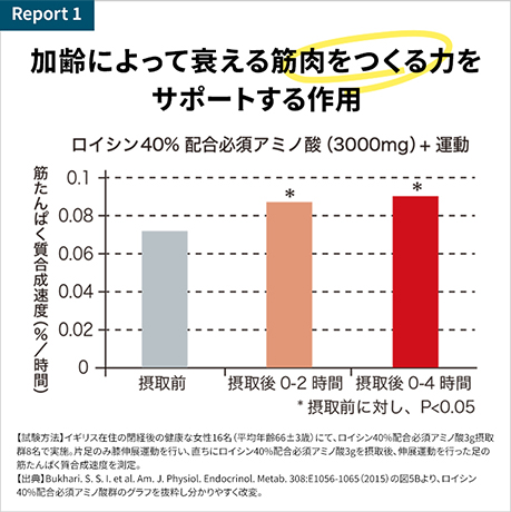 加齢によって衰える筋肉をつくる力をサポートする作用