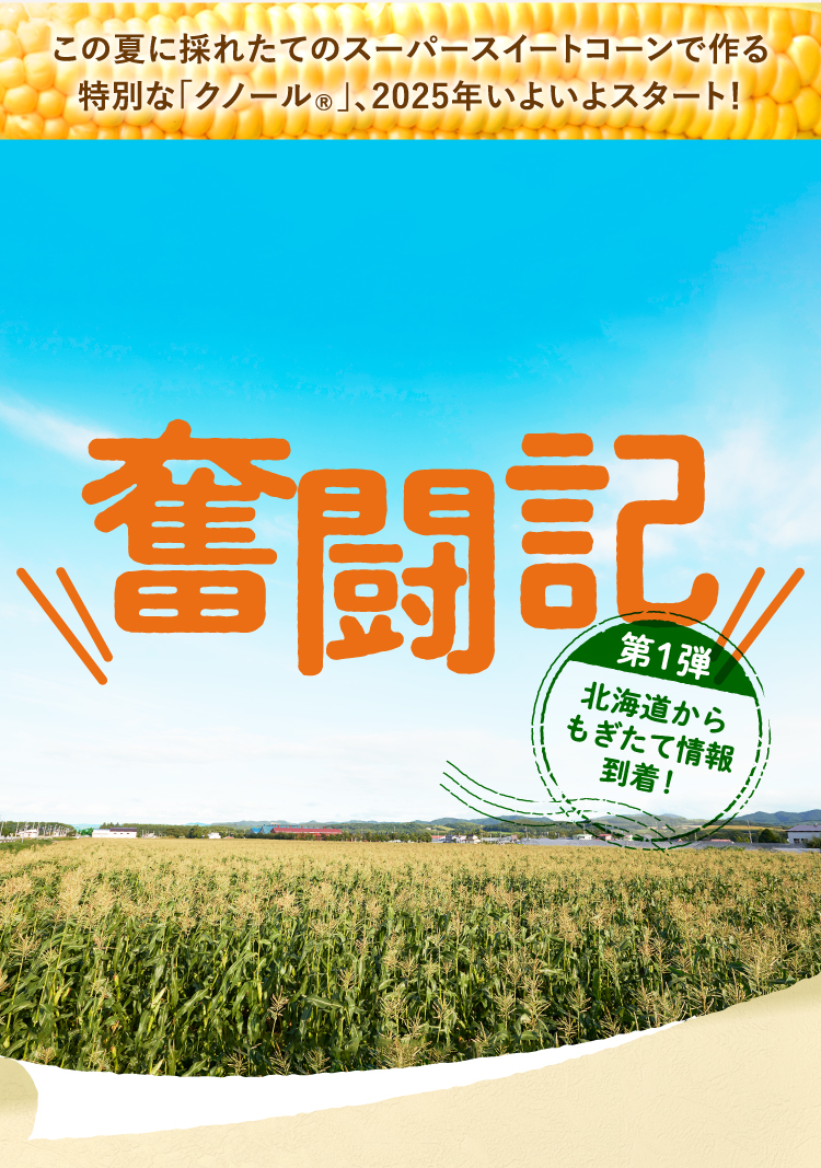この夏に採れたてのスーパースイートコーンで作る特別な「クノール®」、2025年いよいよスタート！